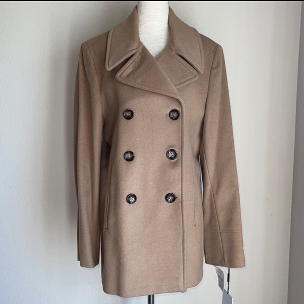 NWOT Calvin Klein Double Breasted Wool Cashmere Blend Coat Sz. 12